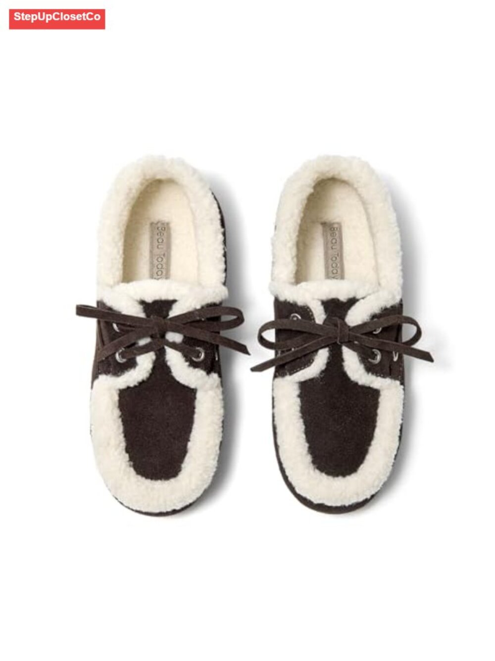 Fur Suede Loafers Flat Women Lace Up Mocc